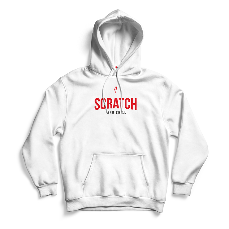 Scratch & Chill Hoodie (white) + Scratch Tools